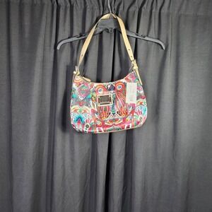 Nicole by Nicole Miller Paisley Shoulder Bag Multicolor Hobo Purse BOHO NEW